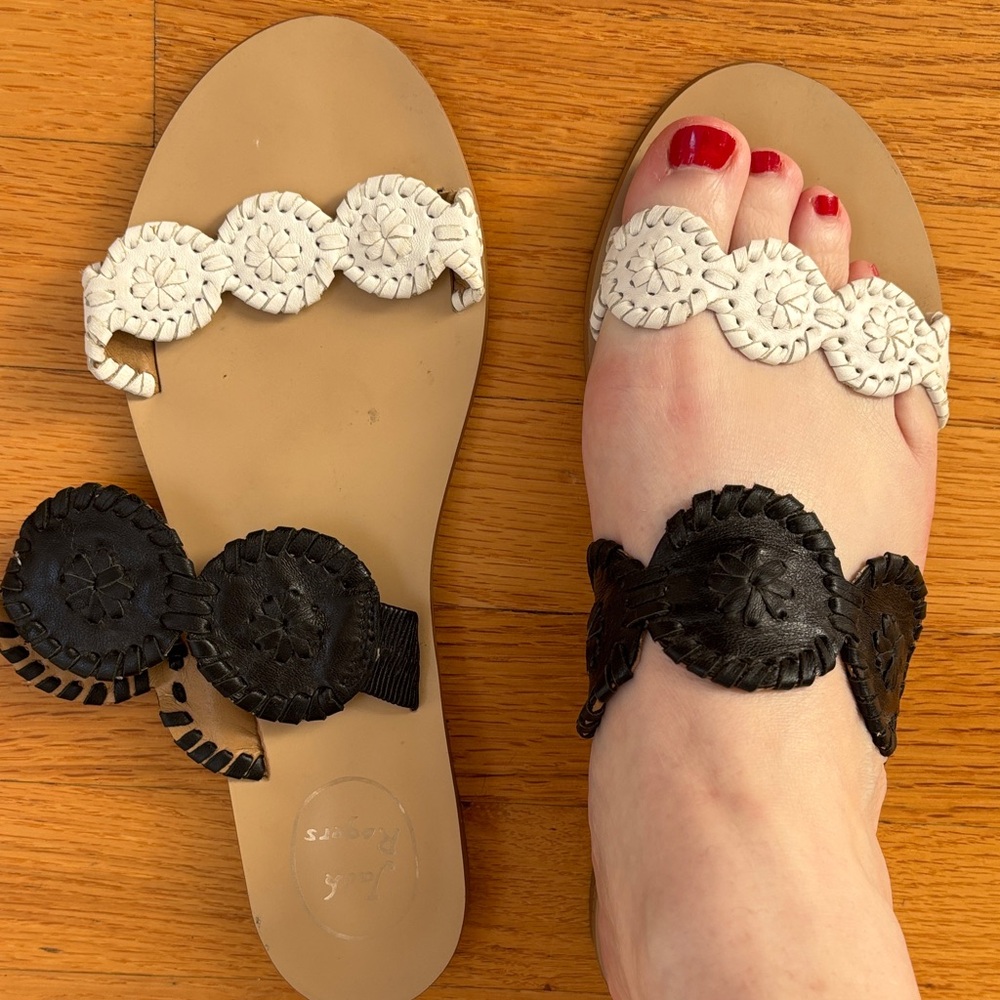 Jack Rogers Black and White Sandals